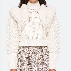 Sea NY Women’s Darcy Sweater, cream color, sample size S/4